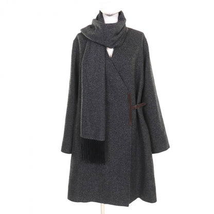 Hermes Coat Cashmere Charcoal Gray 40