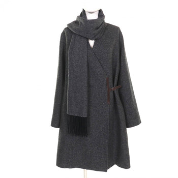 Hermes Coat Cashmere Charcoal Gray 40