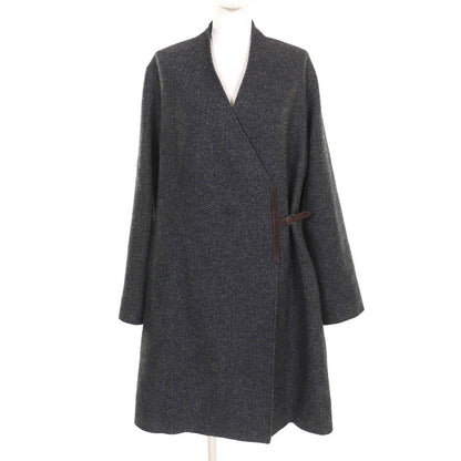 Hermes Coat Cashmere Charcoal Gray 40