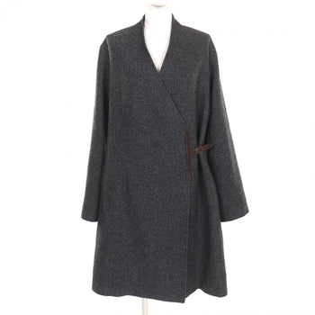 Hermes Coat Cashmere Charcoal Gray 40