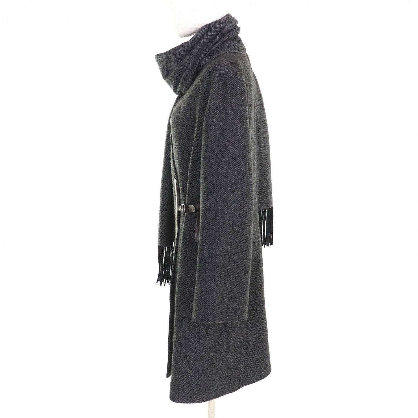 Hermes Coat Cashmere Charcoal Gray 40