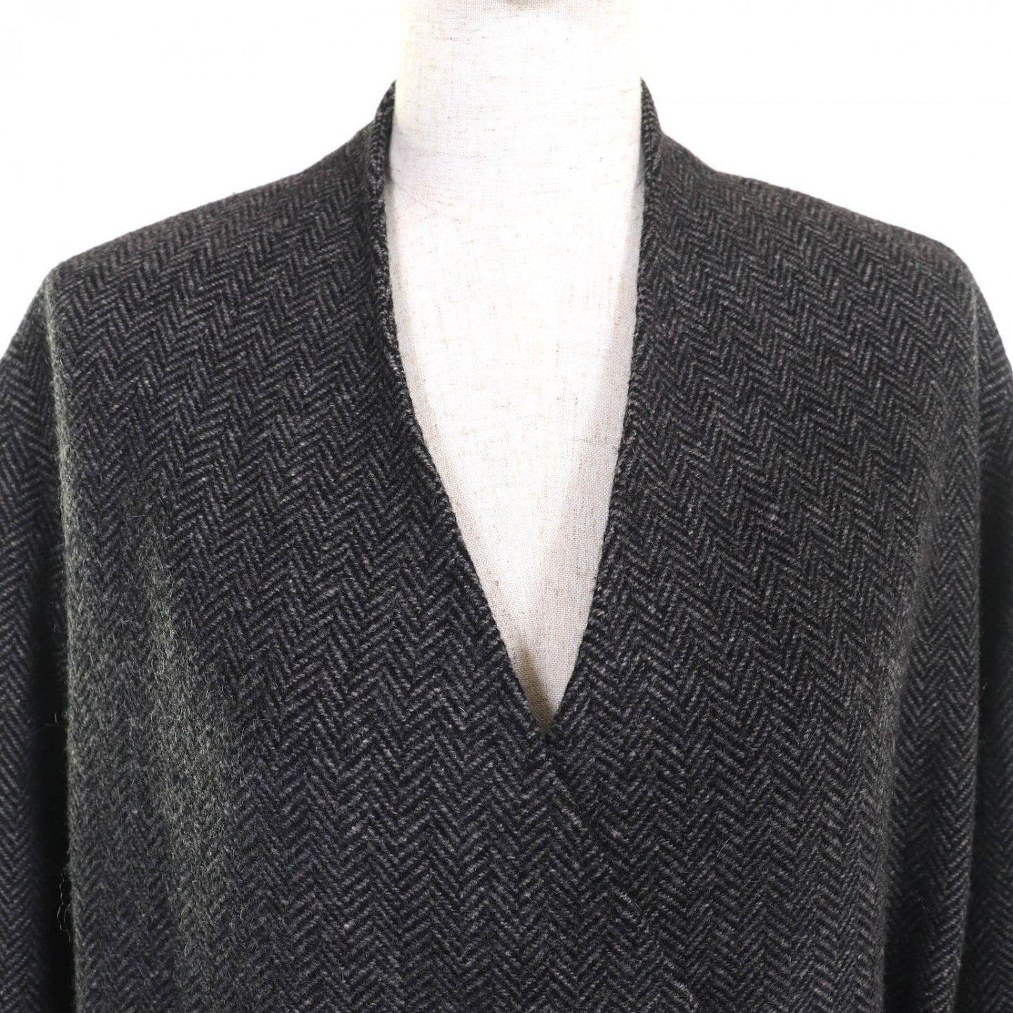 Hermes Coat Cashmere Charcoal Gray 40