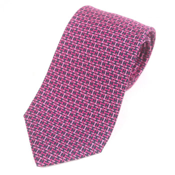 Hermes Tie 5647 Ea Silk Navy Pink