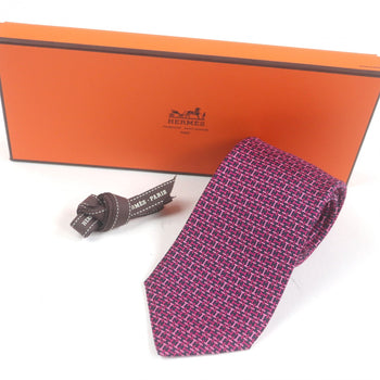 Hermes Tie 5647 Ea Silk Navy Pink
