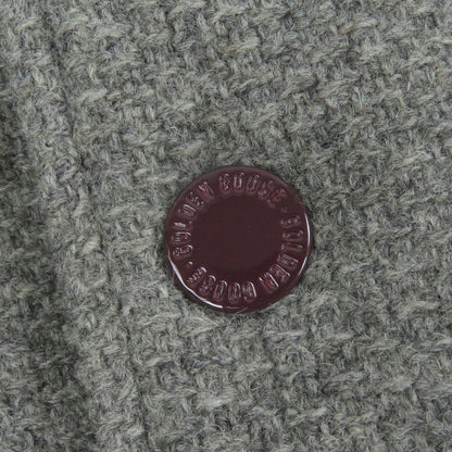 Golden Goose Bomber Jacket Gmp00834 Virgin Wool Melange Gray Wine Red 48
