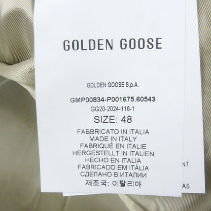 Golden Goose Bomber Jacket Gmp00834 Virgin Wool Melange Gray Wine Red 48