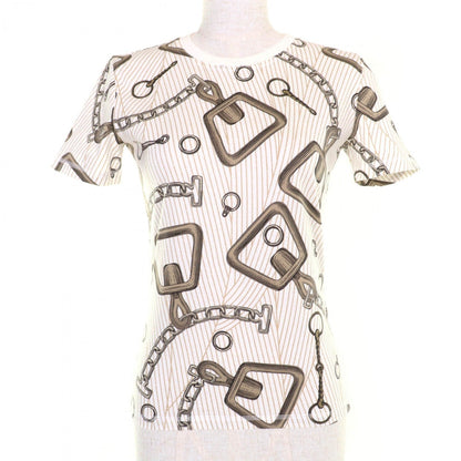 Hermes Short Sleeve T-Shirt 4H4648Dh Cotton Brown Type Kaleidoscope Effect 34