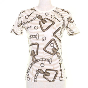 Hermes Short Sleeve T-Shirt 4H4648Dh Cotton Brown Type Kaleidoscope Effect 34