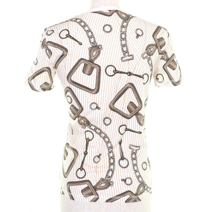 Hermes Short Sleeve T-Shirt 4H4648Dh Cotton Brown Type Kaleidoscope Effect 34