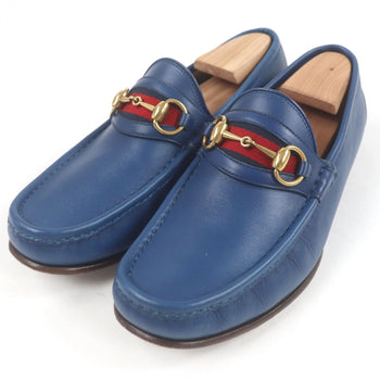 Gucci Loafers Leather Blue 6