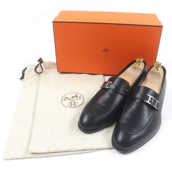 Hermes Loafers 171435Z Leather Black Monterey 42