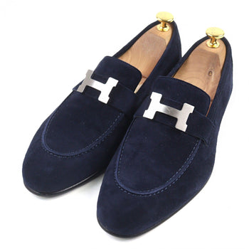 Hermes Loafers Suede Leather Navy Constance Moccasin Paris 40