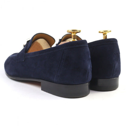 Hermes Loafers Suede Leather Navy Constance Moccasin Paris 40