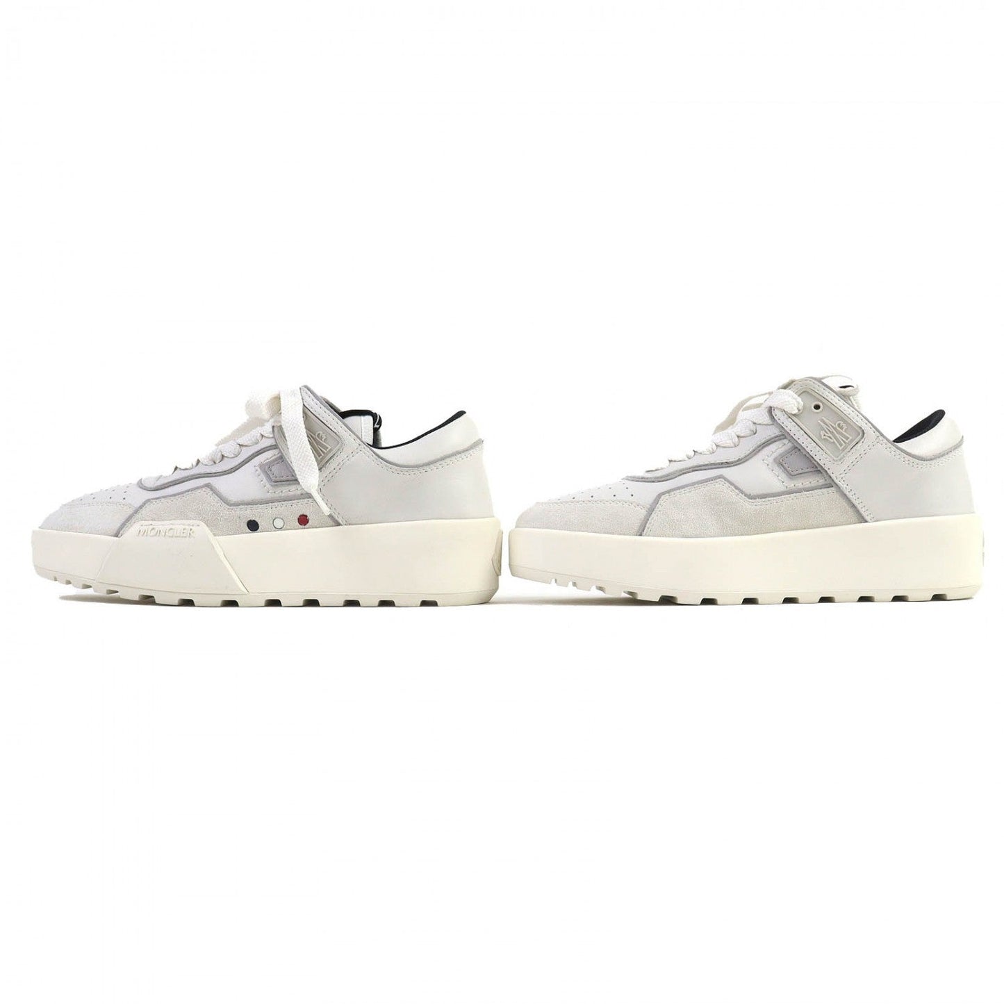 Moncler Low Cut Sneakers Leather Light Gray White Promyx Space 36