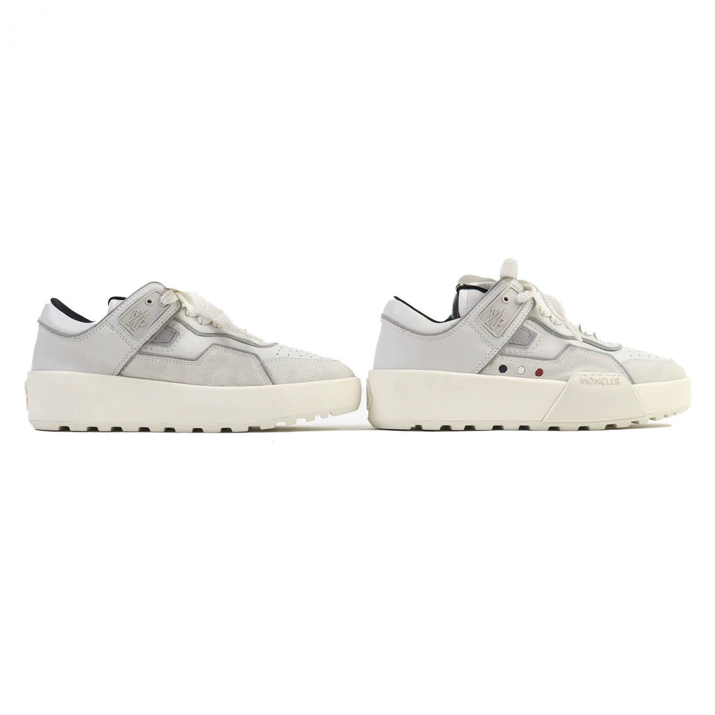 Moncler Low Cut Sneakers Leather Light Gray White Promyx Space 36