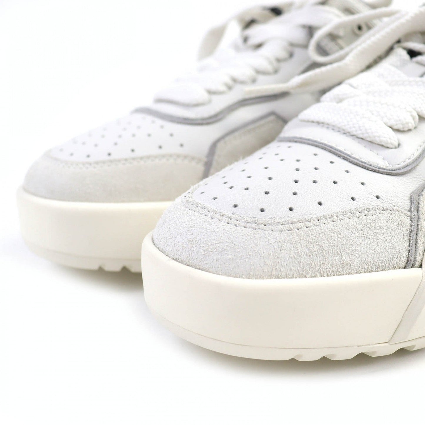Moncler Low Cut Sneakers Leather Light Gray White Promyx Space 36