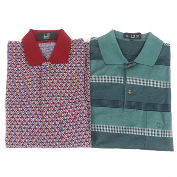 Dunhill Short Sleeve Polo Shirt Cotton Green Red S