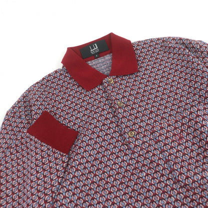 Dunhill Short Sleeve Polo Shirt Cotton Green Red S