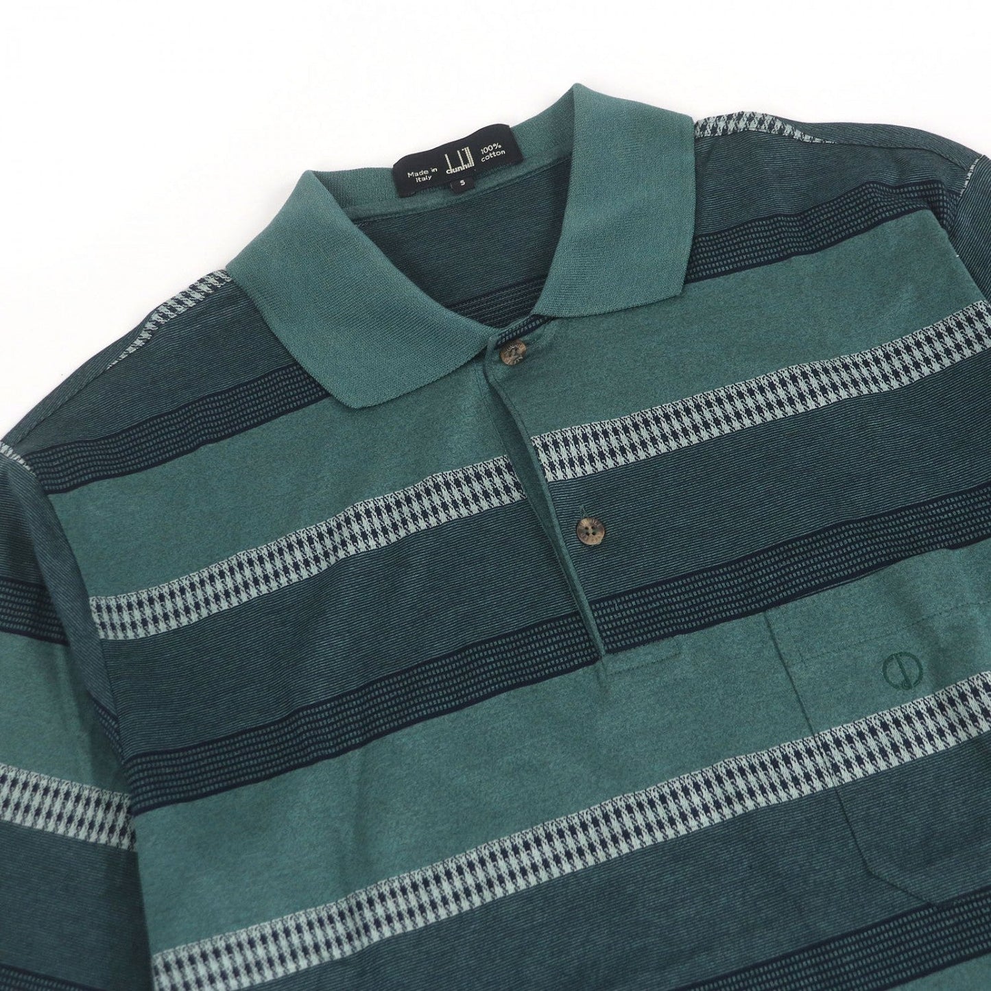 Dunhill Short Sleeve Polo Shirt Cotton Green Red S