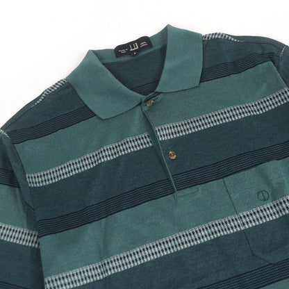 Dunhill Short Sleeve Polo Shirt Cotton Green Red S