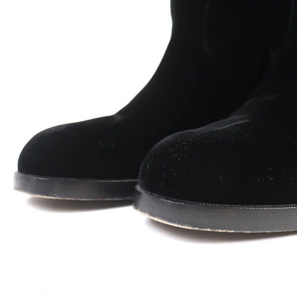 Chanel Knee-High Boots 21A G37985 Velor Black 36.5