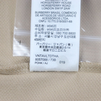 Burberry Short Sleeve Polo Shirt 8057088 Cotton Beige S