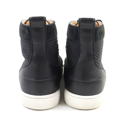 Christian Louboutin High Cut Sneakers Leather Black Type Mixkeolouis Flat 43.5