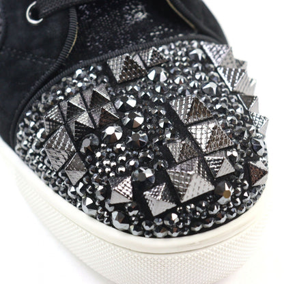 Christian Louboutin High Cut Sneakers Leather Black Type Mixkeolouis Flat 43.5
