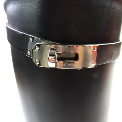 Hermes Knee-High Boots Leather Black Jumping 36.5