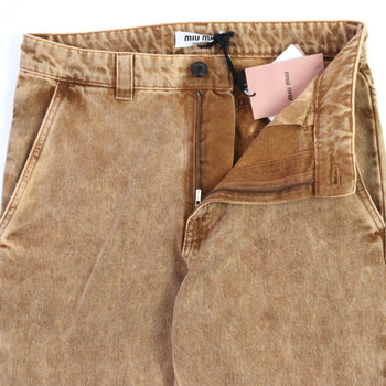 Miumiu Denim Pants Gwp467 Cotton Brown Type 38