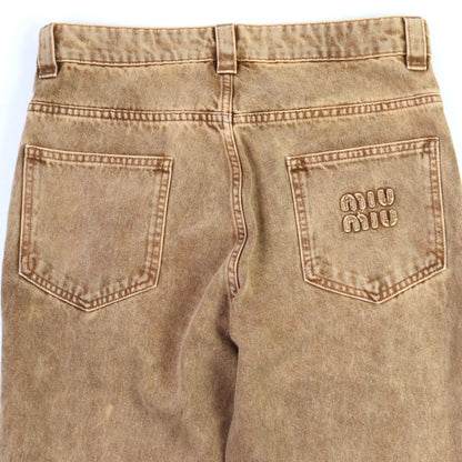 Miumiu Denim Pants Gwp467 Cotton Brown Type 38