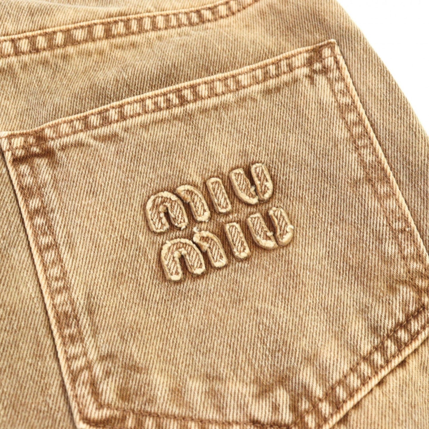 Miumiu Denim Pants Gwp467 Cotton Brown Type 38