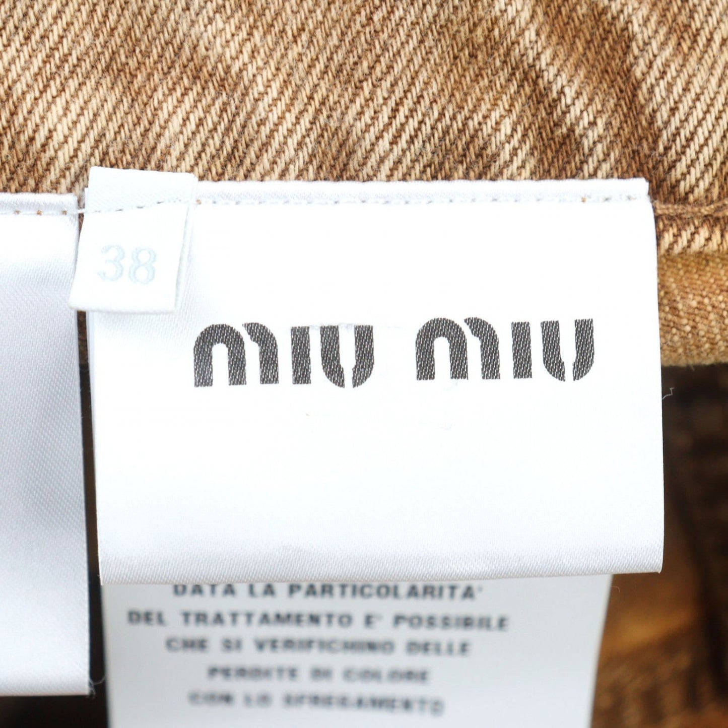 Miumiu Denim Pants Gwp467 Cotton Brown Type 38