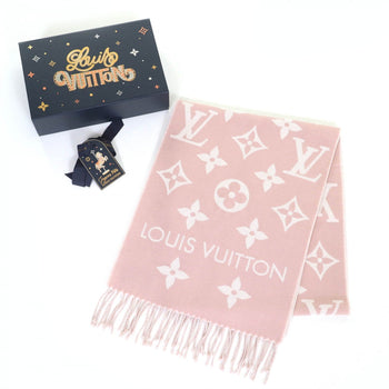Louis Vuitton Scarf M77854 Wool Beige Rose Lv Essential 17034Cm