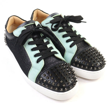 Christian Louboutin Sneakers Leather Black Green Silver Seavaste 2 Orlato Flat 43