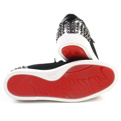 Christian Louboutin Sneakers Leather Black Green Silver Seavaste 2 Orlato Flat 43
