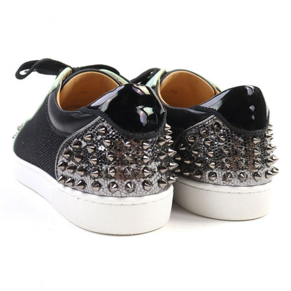 Christian Louboutin Sneakers Leather Black Green Silver Seavaste 2 Orlato Flat 43