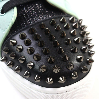 Christian Louboutin Sneakers Leather Black Green Silver Seavaste 2 Orlato Flat 43
