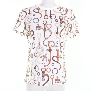 Hermes Short Sleeve T-Shirt 4E4632Dn Cotton White Type Panoply To Cuir 38