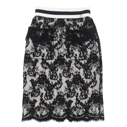 Chanel Skirt P56061V42335 Cotton White Black 36