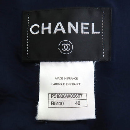 Chanel Jacket P51806 Wool Navy Ivory Red 40
