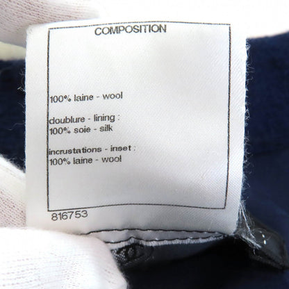 Chanel Jacket P51806 Wool Navy Ivory Red 40