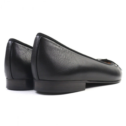 Chanel Pumps A02819 Leather Black Ballerina 38