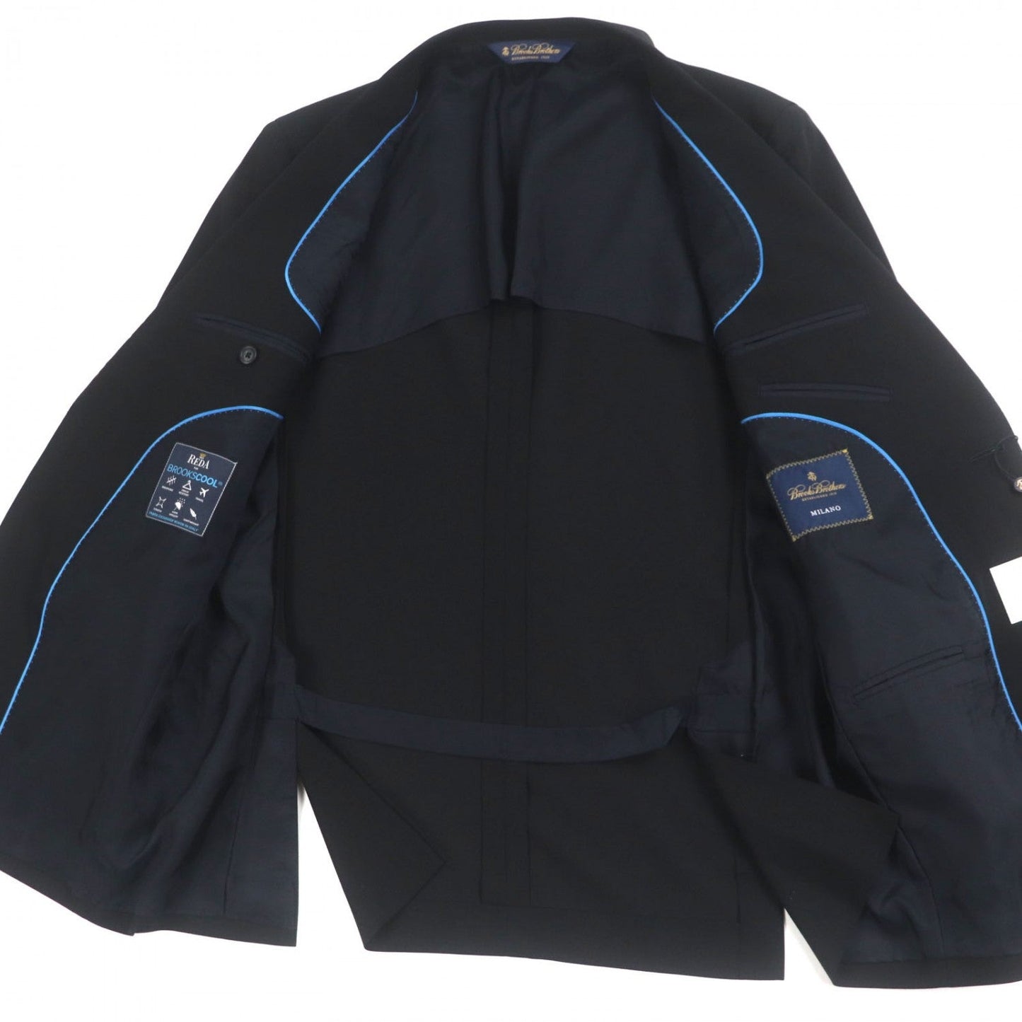 Brooks Brothers Setup Wool Black Brookscool Milano 41