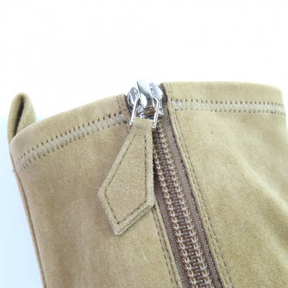 Hermes Short Boots Suede Leather Beige Florence 55 36.5