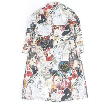 Fendi Stainless Collar Coat Ff0295 Polyester White Type 44