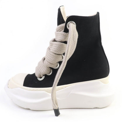 Rick Owens High Cut Sneakers 69773 Canvas Black Jumbo Laces Abstract Sneak 36