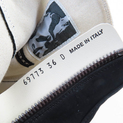 Rick Owens High Cut Sneakers 69773 Canvas Black Jumbo Laces Abstract Sneak 36