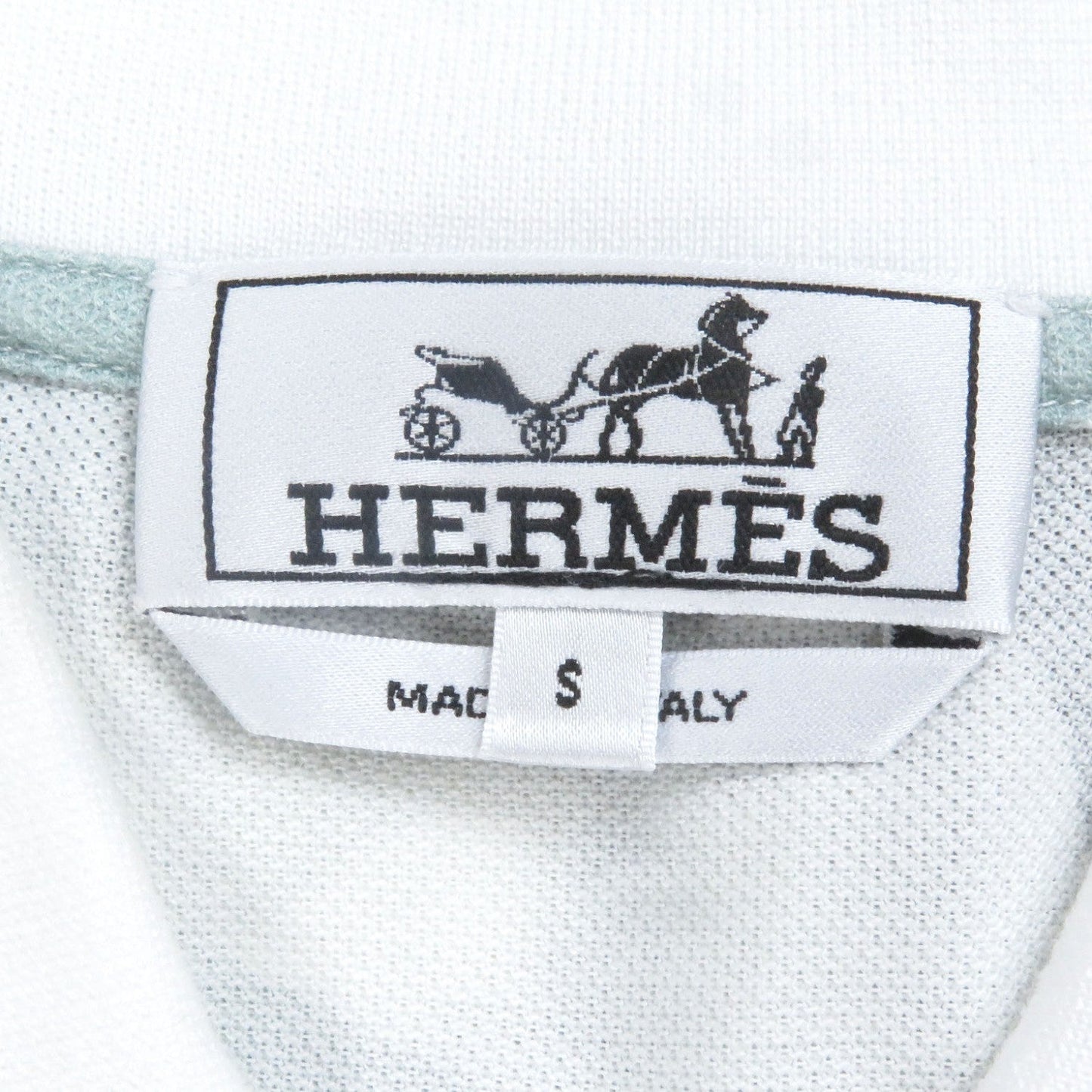 Hermes Short Sleeve Polo Shirt Cotton White Type S
