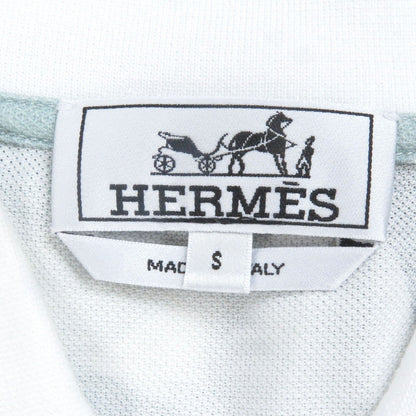 Hermes Short Sleeve Polo Shirt Cotton White Type S